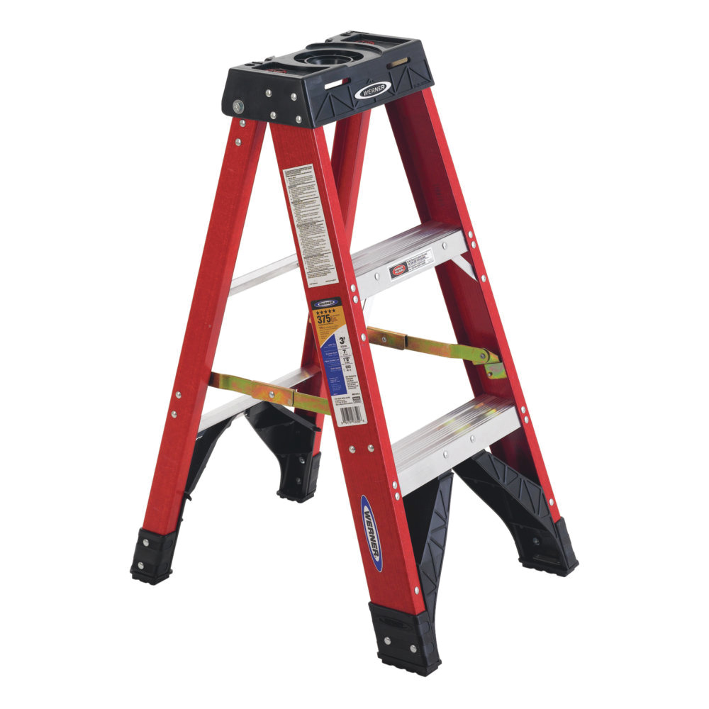 White Cap | Werner 6303 Series 3' Type 1AA 375 lb. Fiberglass Step Ladder