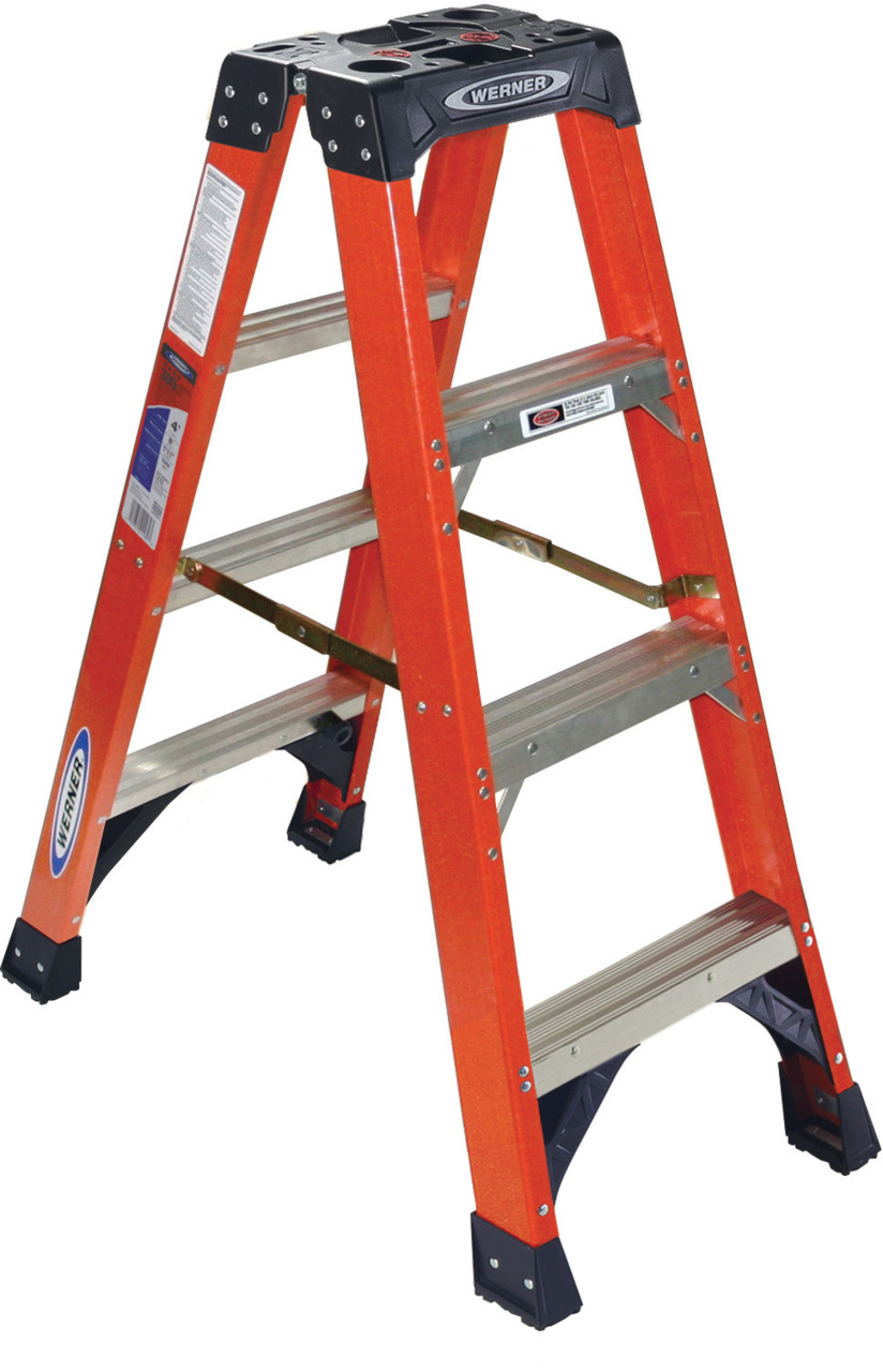 White Cap | Werner 6300 Series 4' Type 1AA Red Fiberglass Step Ladder ...