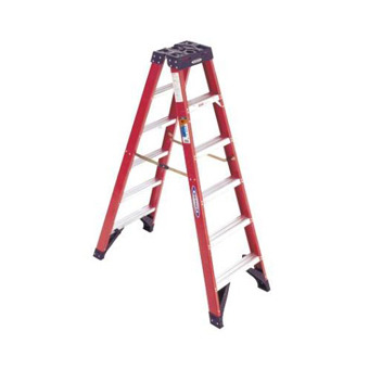 White Cap | Werner 12' Type IA Fiberglass Twin Step Ladder 300 lb. Rating