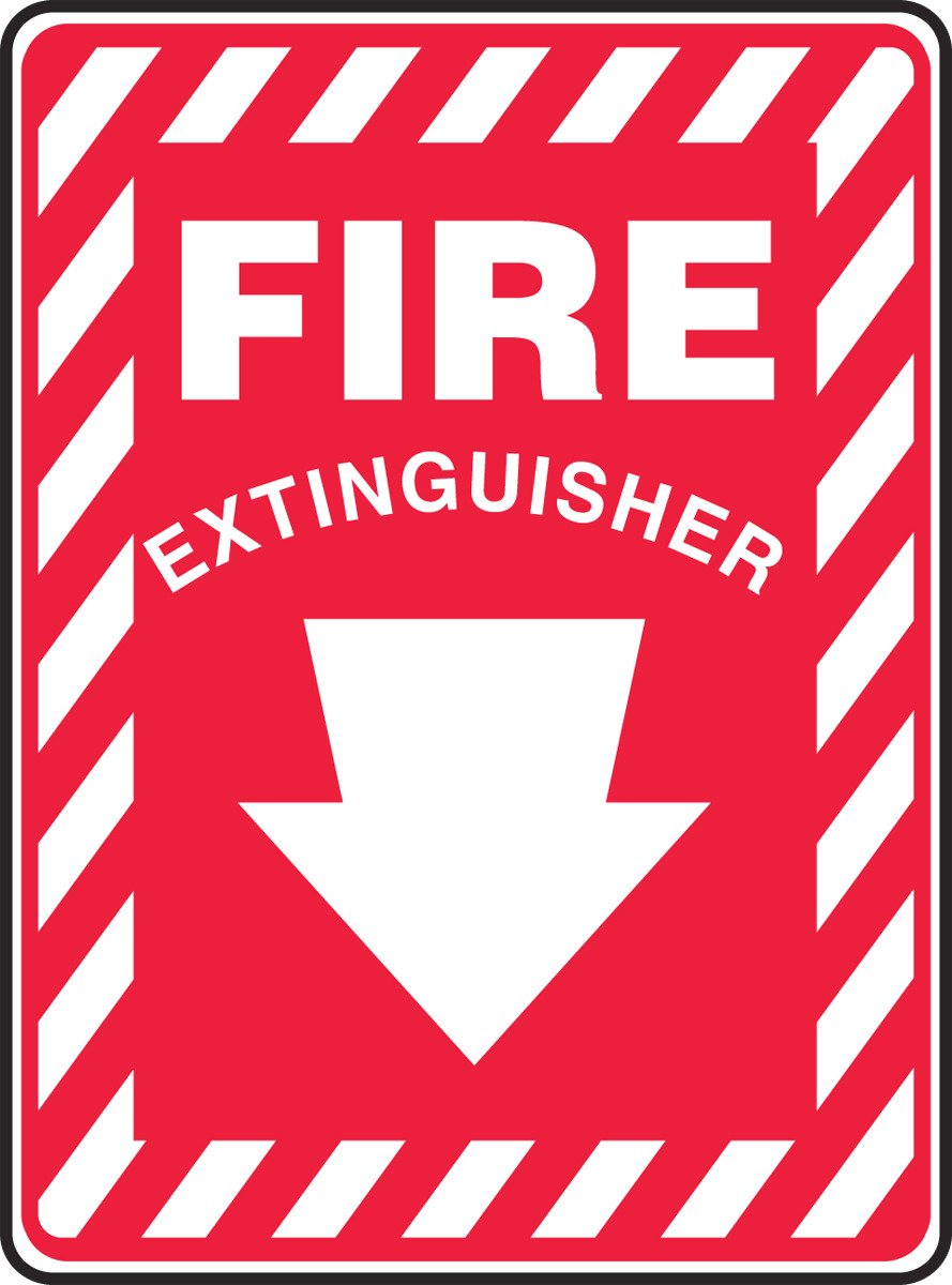 White Cap | Accuform Signs Fire Extinguisher Construction Sign