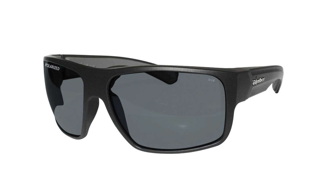 Bomber Sunglasses - Hub Bomb Matte Black FRM / Smoke Polarized Lens / Gray Foam