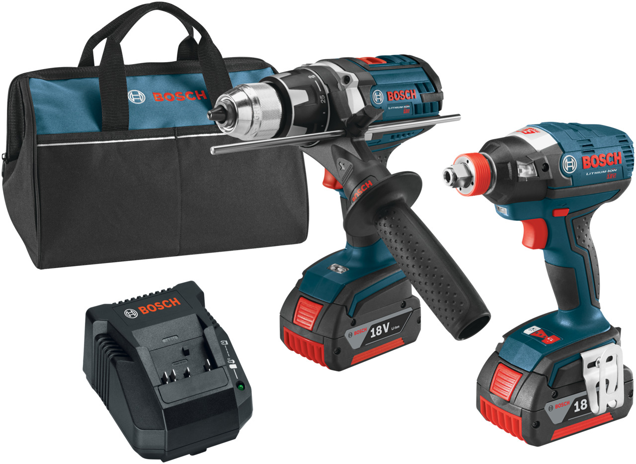 Bosch 18v 4 Tool Kit With Brute Tough Drill Driver Ddh181x